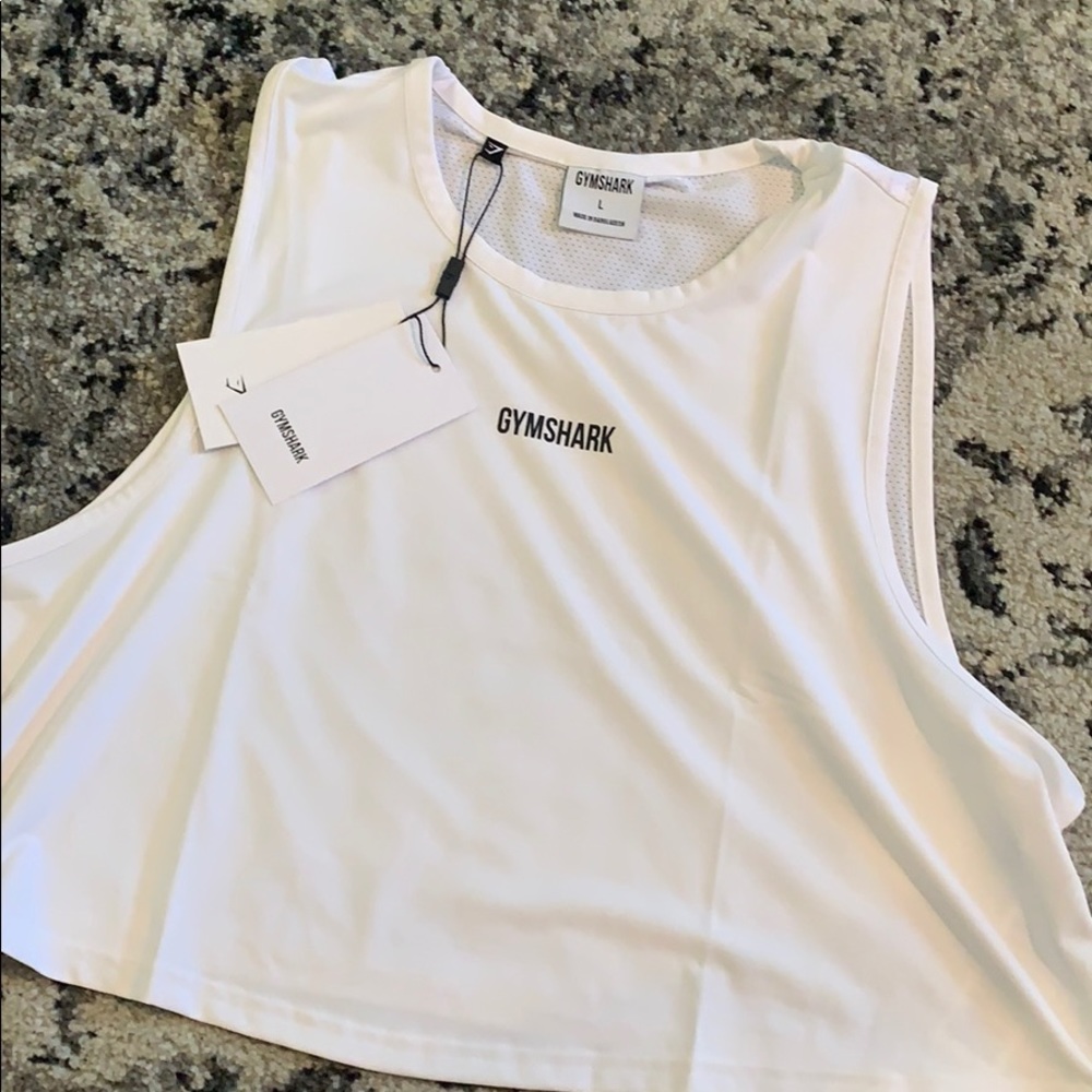 White gymshark workout tank size L